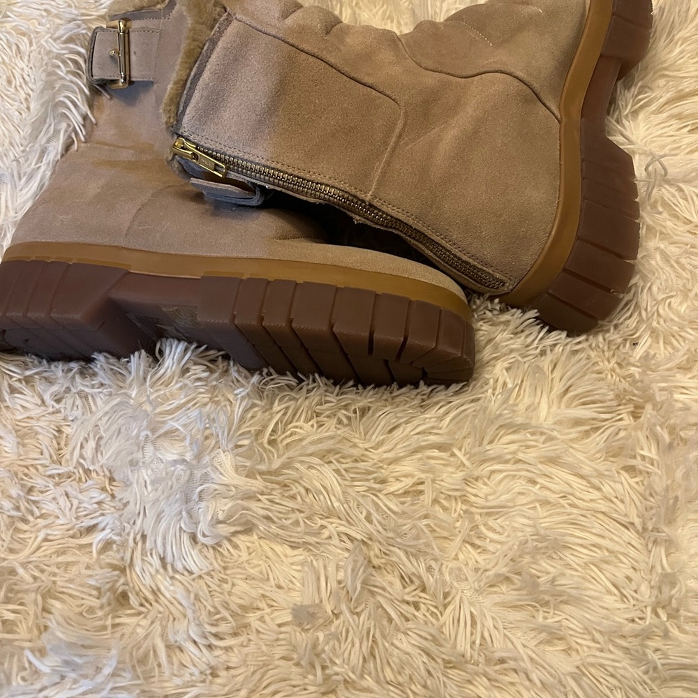 Free People Tan Suede Chunky Boots - Picture 9 of 11